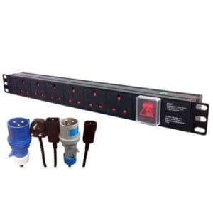 6 WAY 19 INCH RACK UK PDU TO 13A PLUG - HORIZONTAL