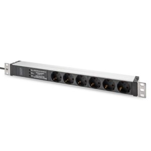 6 Way 19 Inch Surge Protected European PDU - Schuko