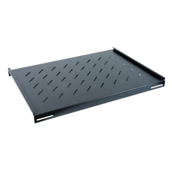 350mm DEEP 19 INCH FIXED VENTED SHELF - BLACK