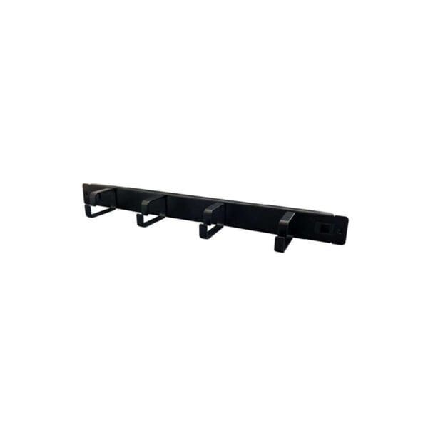 PUSH-FIT 4 RING 19 INCH CABLE MANAGEMENT BAR - BLACK - 1U