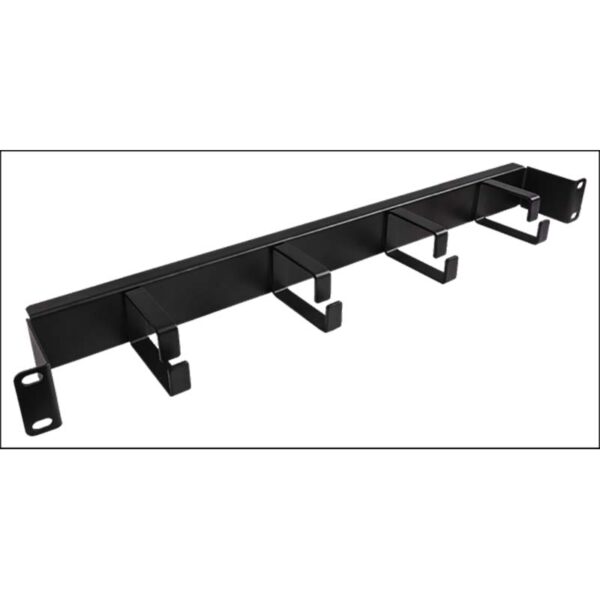 4 RING 19 INCH RECESSED CABLE MANAGEMENT BAR - BLACK - 1U