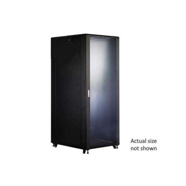 19" SERVER FLOOR CABINET 600W x 1000D - GLASS DOOR (BLACK)