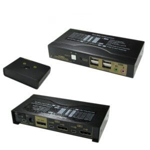 2 PORT KVM SWITCH FOR DISPLAYPORT & USB INC. CABLES