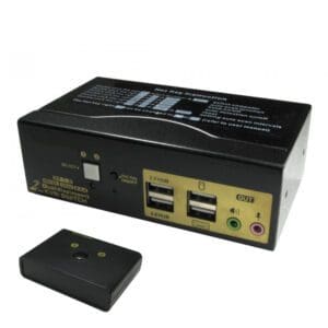 2 PORT KVM SWITCH FOR DUAL DISPLAYPORT & USB INC. CABLES