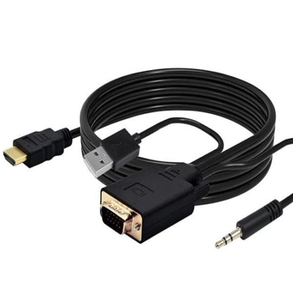 2M HDMI TO VGA & 3.5mm AUDIO ADAPTOR CABLE - M-M