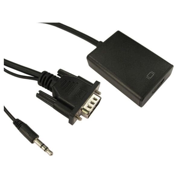 0.2M VGA & AUDIO 3.5mm JACK TO HDMI ADAPTOR (USB POWER) M-F