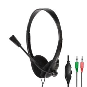 LOGILINK STEREO HEADSET WITH MIC & VOLUME CONTROL- 2x 3.5mm