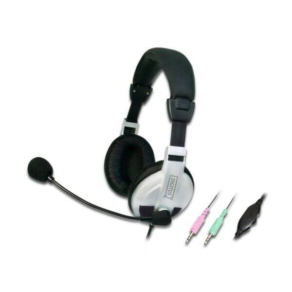 STEREO HEADSET HEADPHONES WITH BOOM MICROPHONE - 3.5mm