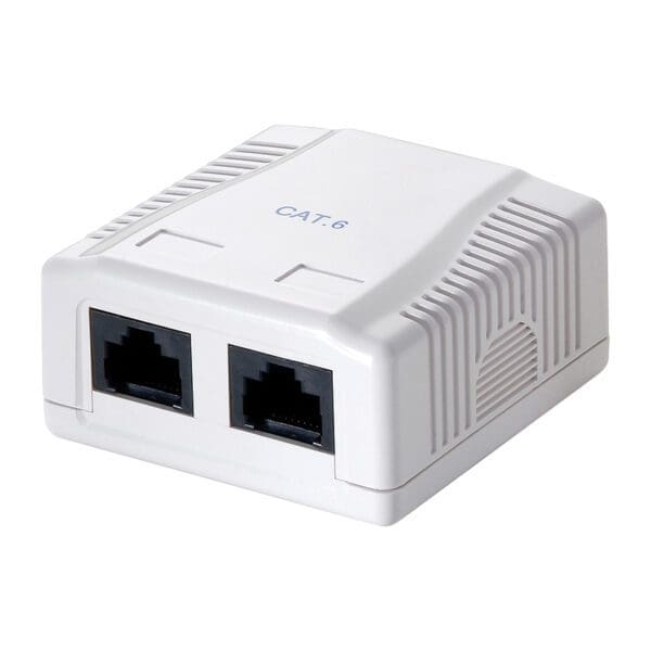 LOGILINK CAT.6 SURFACE MOUNTED BOX- 2 x RJ45 UTP - WHITE