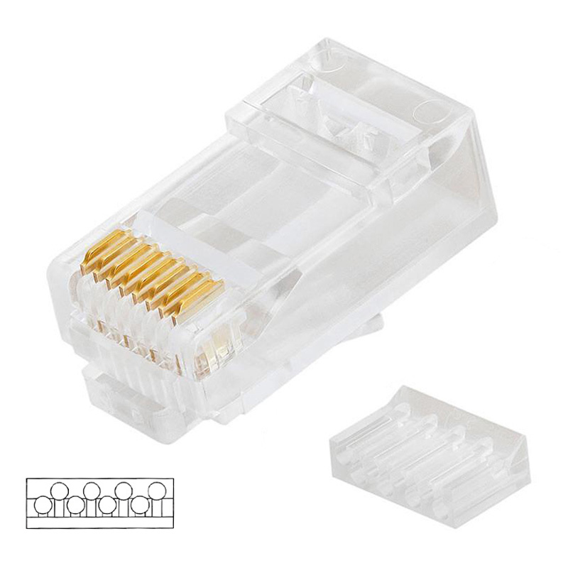 CAT.6 CONNECTOR FOR STRANDED UTP CABLE - 2 PIECE 4U/4D
