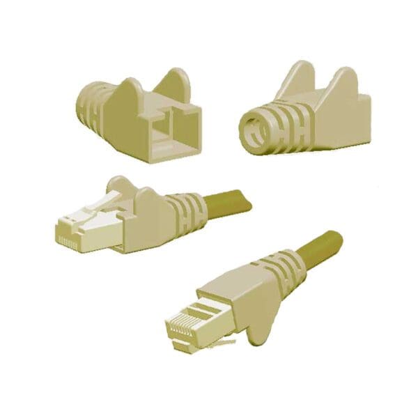 WING MOULDED SNAGPROOF RJ45 CABLE BOOT - IVORY GREY