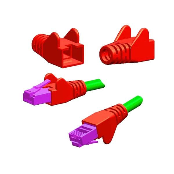 WING MOULDED SNAGPROOF RJ45 CABLE BOOT - RED