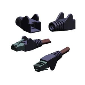 WING MOULDED SNAGPROOF RJ45 CABLE BOOT - BLACK