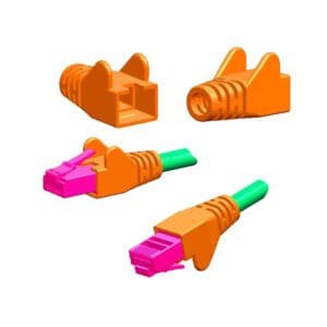WING MOULDED SNAGPROOF RJ45 CABLE BOOT - ORANGE