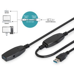 DIGITUS USB 3.0 Repeater Extension Cable - 15M