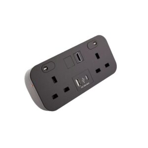 Black Desktop 2x Power - Dual USB A&C Charger - 1x HDMI