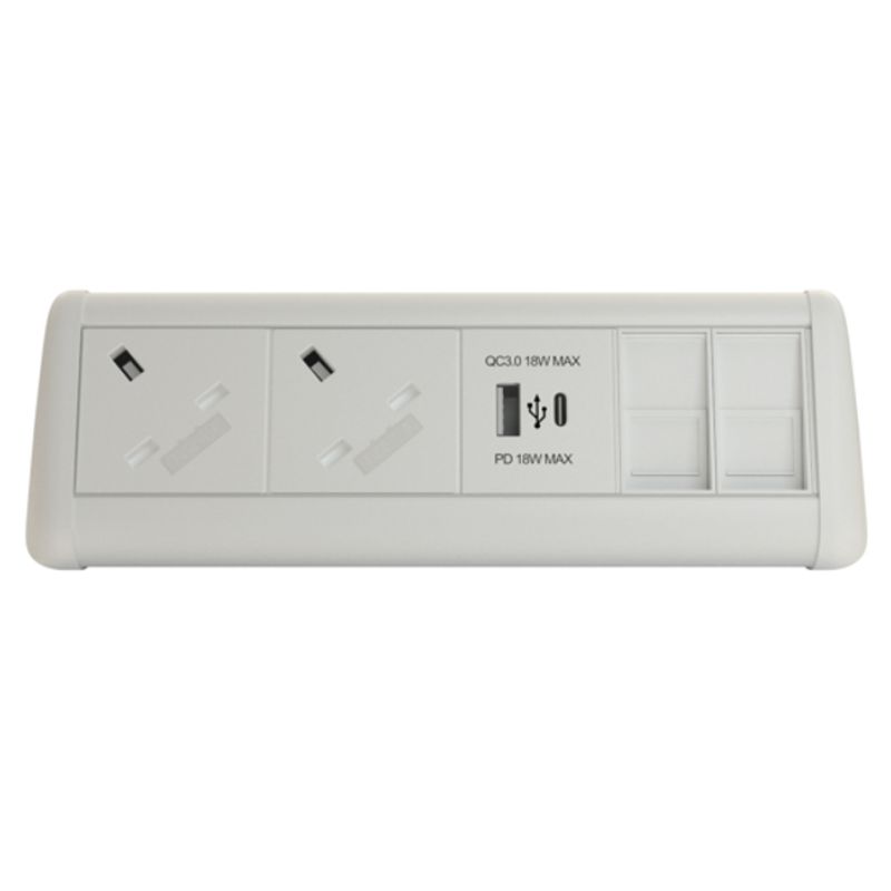 MAXI DESKTOP POWER UNIT - WHITE