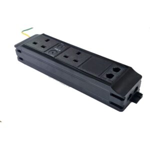 Under Desk 2x UK 5A Skts (N) - 2x Cat.6 Data Coupler