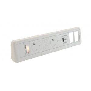 P-PACK DESK WHITE 2X POWER - USB A & C - 2X 6C CUT-OUTS - MS