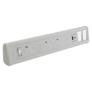 P-PACK Desk White 3x Power - USB A & C - 2x 6C Cut-Outs - MS