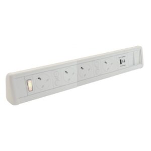 P-PACK Desk White 4x Power - USB A & C - 2x Cat.6 Coupler -