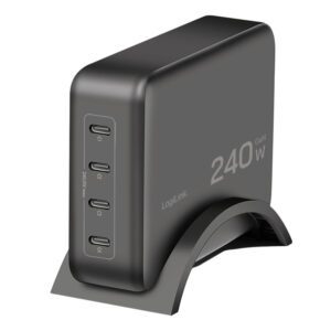 LOGILINK 4 Port USB-C GaN Charger - 240W / PD 3.1 - Black