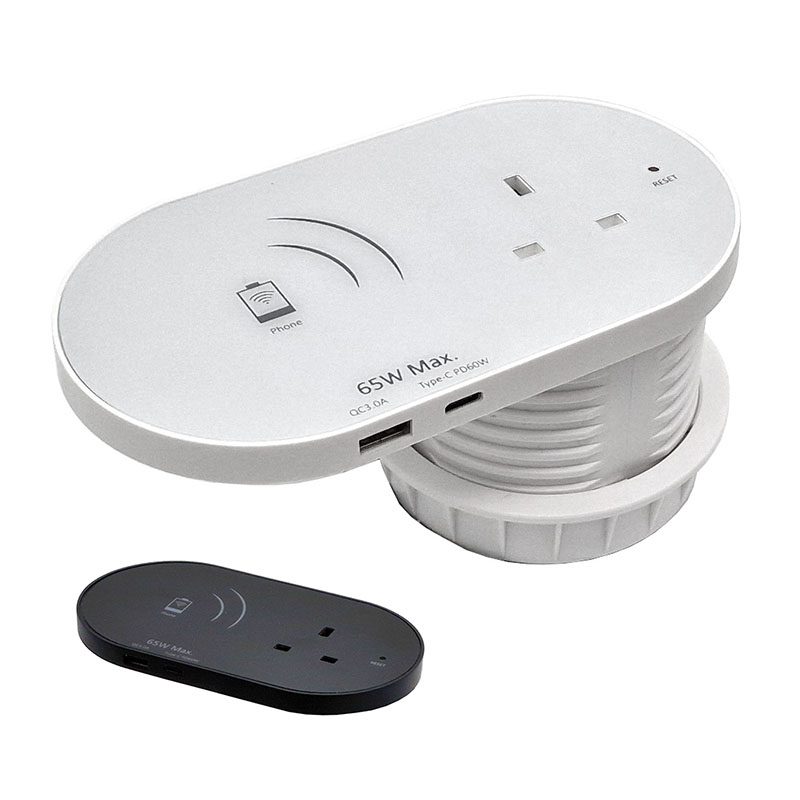 Combo Black 80mm - USB A QC & C 65W PD USB - Wireless Combo Black 80mm - USB A QC & C 65W PD USB - Wireless