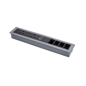 PD In-Desk 2x  Skts (N) USB A QC & C Pd- 4x 6C - 370x63mm