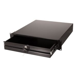 LOGILINK 2U Lockable 19 Inch Rack Drawer - Black